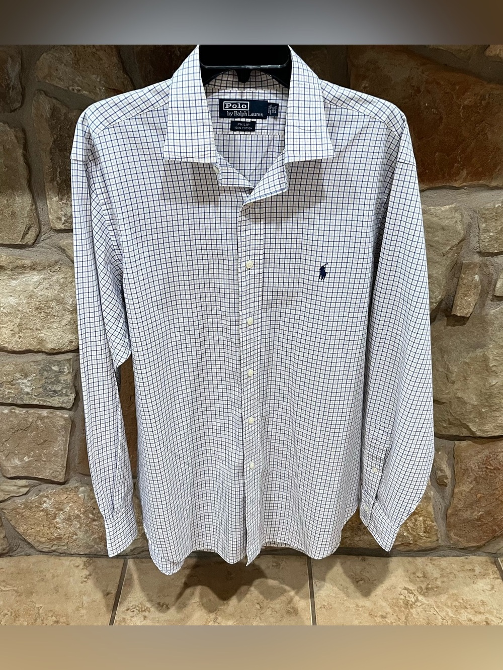 Polo Ralph Lauren Casual or Dress Shirt 16 1/2 - 34/35 Large Pony Logo Button Up